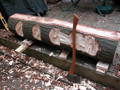 hand hewn bench process